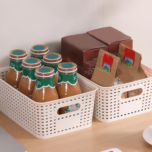 Boîtes de rangement empilables x3 avec couvercle bois pour armoire - 5
