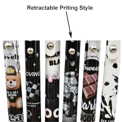 Bolígrafos de gel retractiles Maydahui 6 PCS osito perro miniatura 3