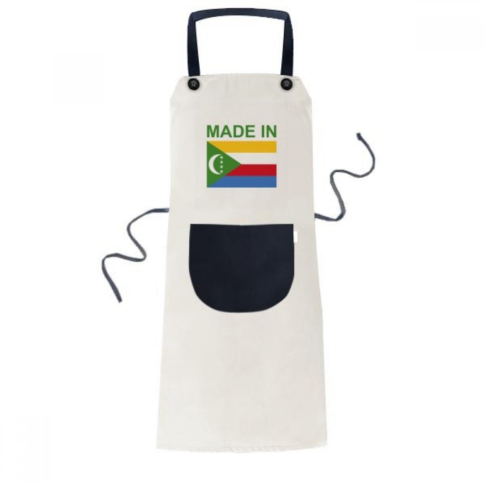 Tablier Comores de cuisine unisexe noir pour se protéger des taches