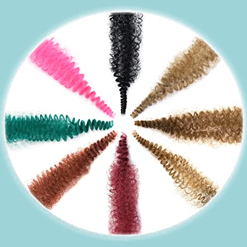 Marley Twist Braiding Hair 16 Inch 7 Packs Cuban Twist Hair Springy Afro Twist Hair Marley Hair for Soft Faux Locs Crochet Hair Pre Separated Spring Twist Hair Kinky Twist Hair for Braiding (1B#)