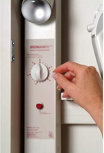 Miniatura 5 de Iron-A-Way E-42-L Centro de planchado - Tabla de planchar integrada de 42 pulgadas con sistema eléctrico, luz y temporizador - Puerta con bisagras