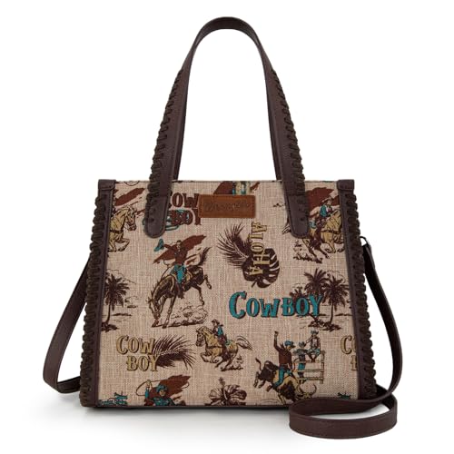 Bolso Tote Wrangler con estampado vaquero y correa cruzada miniatura 1