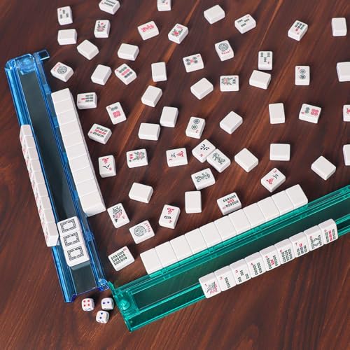Juego de Mahjong Americano Completo 166 Fichas Azul miniatura 4