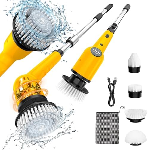 Electric Spin Scrubber, Cordless IPX8 Shower Scrubber With - View #8