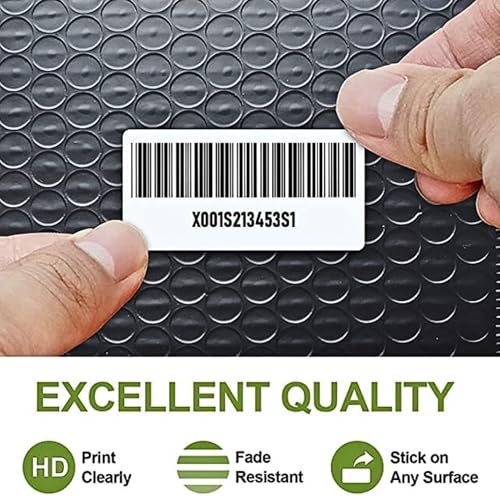 Image of True-Ally 38x25mm Barcode Labels /Stickers, Chromo Plain White Sticker, 1 Inch Core, Inside Winding, No Gap, 2-Up, Strong Adhesive 4000 Labels /Roll - Compatible with Zebra, TSC, WEP (Pack of 1)