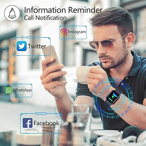 Leop Smart Watch,1.44 Inch Fitness Tracker With Hr Monitor, Sleep Tracker, Stopwatch, Ip65 Waterproof Fitness Watch Works With Ios, Android For Men, Women-Black #TOP4