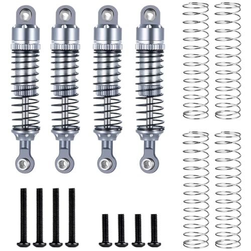 RC�V���b�N�A�u�\�[�o�[ Compatible With TRX4M For Bronco For Defender 1/18 RC �N���[���[ �J�[ �A�b�v�O���[�h�p�[�c 52mm �A���~�����V���b�N�A�u�\�[�o�[ 4 ��(Gray)