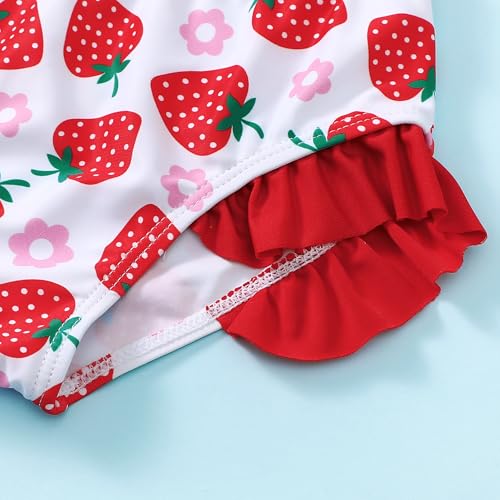 Image of Baby Swimsuit Girl Two Piece Bathing Suit Toddler Girls Summer Beach Ruffle Tankini Swimwear 1-7Y