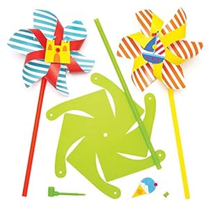 Baker Ross AW460 Zestaw Wiatraczków dla Dzieci 6 sztuk