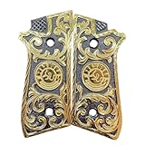 Grips for Taurus PT92 Gun Rooster Model with 24K Gold Plated with Black Nickel Includes Screws.