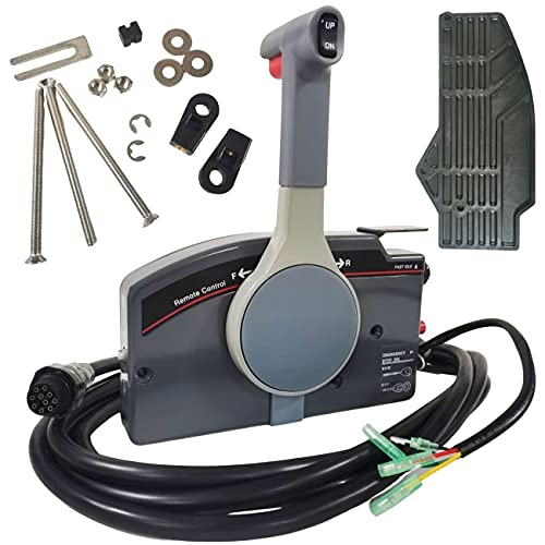 ZOYAN 703 For YAMAHA Outboard Remote Control Box 10-Pin 16FT Cable Side Mount Emergency Lanyard 2 Stroke Compatible OEM 703-48205-16