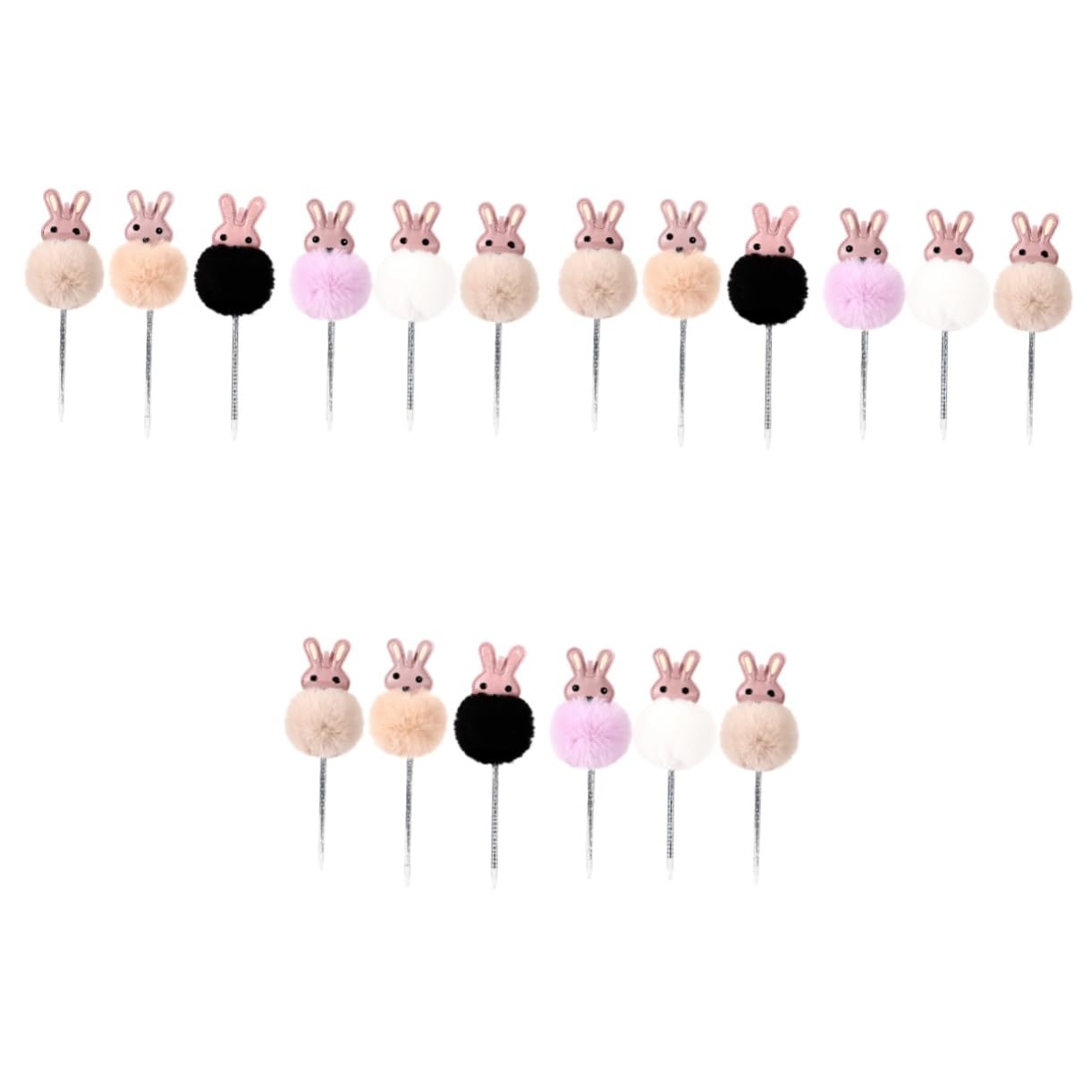 Lurrose 18 Pcs stylo gel créatif Stylos Gel s bille crayon bille pen enfant lapin balle en peluche