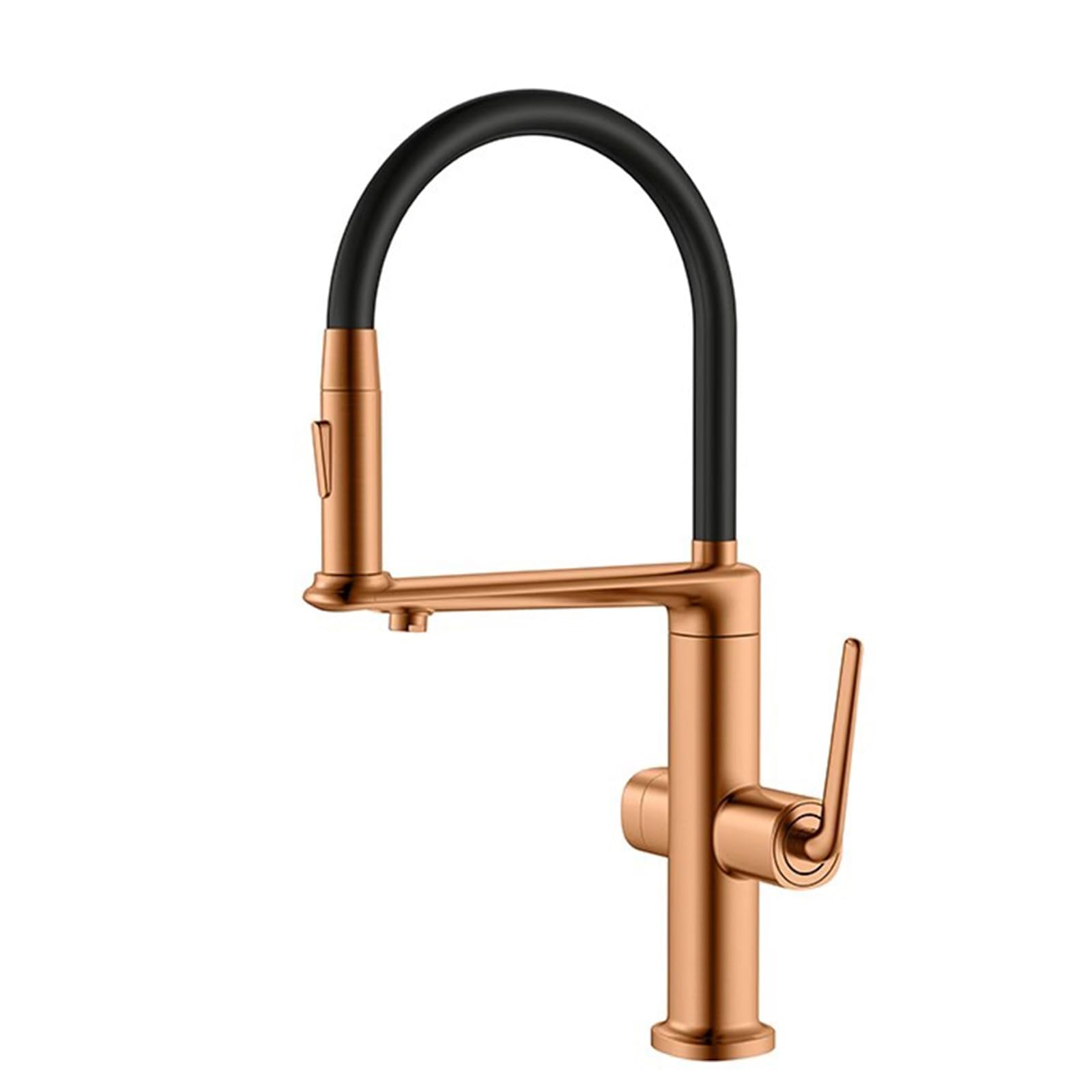 ZYCHSJXA Kitchen Bath Taps3 Way Tap with Pull Out Spray Rotary Brass Water Purifier Faucet-Rose Gold