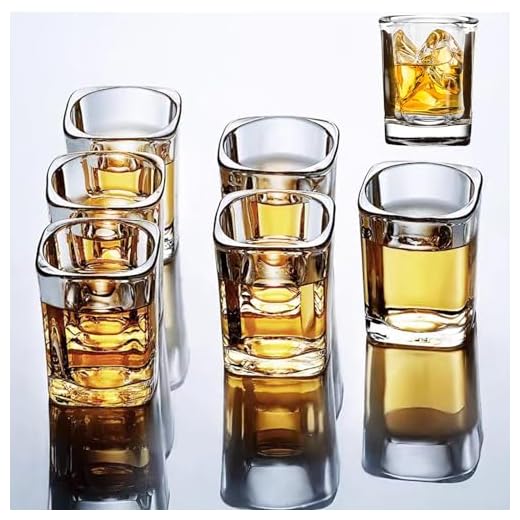 Hlukana 6 Pack Heavy Base Shot Glasses Set, 2.2 oz Clear Tequila Square Shot Glass Bulk, Espresso Shot Glass for Vodka, Whiskey, Tequila, Espressos, Spirits & Liquors