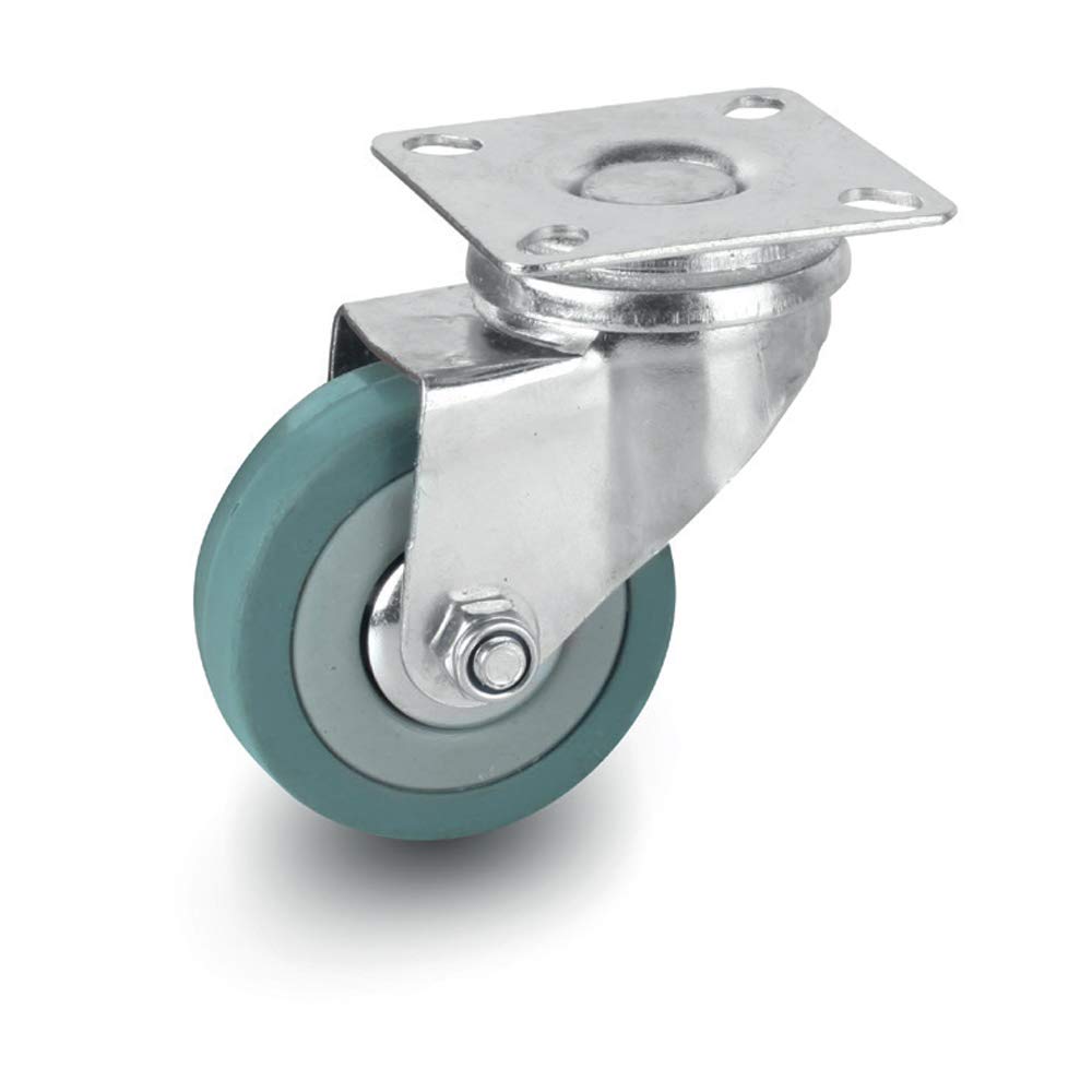 1pc 50-75 mm (1.5"-2.5") NSF Germany Grey Rubber Steel Hub Plain Bearing Caster Wheel for Trolley/Furniture | Load Capacity 35-55 kg (50 mm, Swivel)