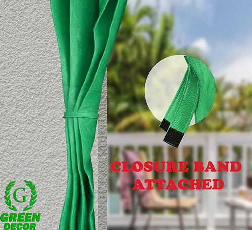 Image of HDPE Fabric 85-90% Sun Blockage & UV Protection Detachable Tab Top Balcony & Outdoor Curtains Temperature Reducing for Window&Door Curtains(Green Color 4.5X5 Feet) 1 Piece