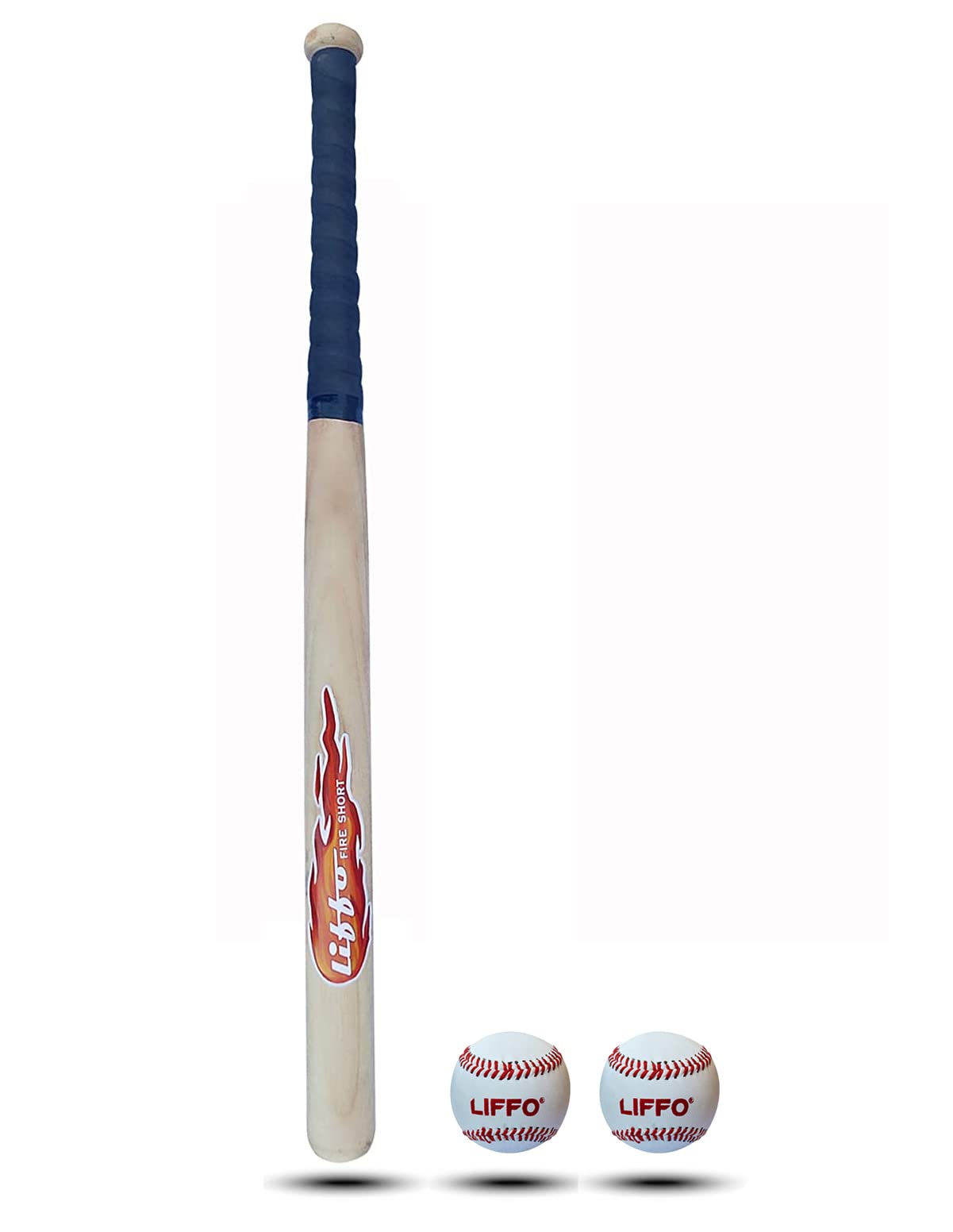 Liffo® Baseball Bat Wooden Baseball bat Heavy Duty for Self Defence with Baseball (One-Basebat-Two-Baseball)