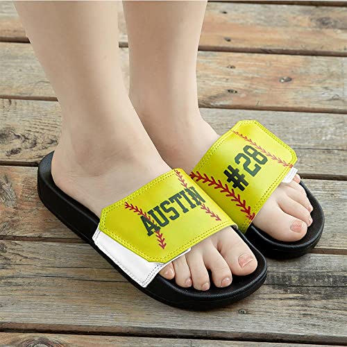 Custom Name & Number Sport Slides for Men Women, Indoor & Outdoor Beach Comfort Casual Sandals With Adjustable Upper 7