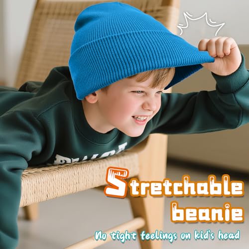 Image of ZOORON Kids Beanie Boys Girls Beanies Children Winter Hats Children Knit Warm Caps Kids Soft Beanie Cap