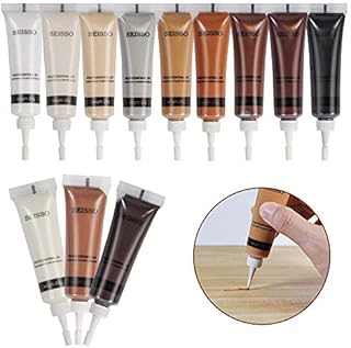 SEISSO Furniture Repair Kit, 12 Colors Wood Filler, Wooden Furniture Repair Cream, Scratch Repair Kit, Repairs Scratches, Stains for Wood Floors Cabinets Doors Beds White and Natural Colors