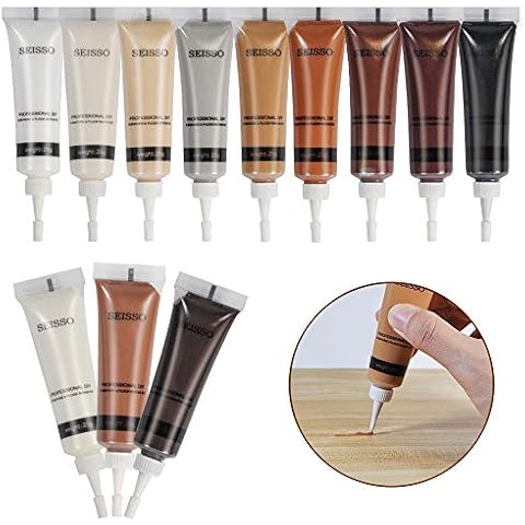 SEISSO Furniture Repair Kit, Wooden Furniture Repair Cream, Scratch Repair Kit, 12 Colors, Repairs Scratches, Stains, for Wood Floors, Cabinets, Doors, Beds Cover