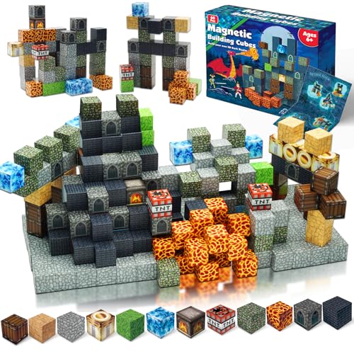 Annexfun Magnetic Blocks - Build Magnetic Dark Castle Set - Magnetics Toys for Montessori Toddler Christmas Birthday Gifts - STEM Sensory Toys for 3 4 5 6 7 8 9 10 Year Old Boys & Girls