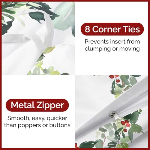 Image of CGK Unlimited Christmas Duvet Cover King Size - 104 x 90, Holiday Wreath