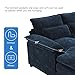 Xuanlur U Shaped Sectional Sofa with Waist Pillows, Modern Sleeper Sofa Couch with Chaise Lounge, Chenille 6 Seat Symmetrical Sofa for Living Room, Apartment, Easy to Assemble, Blue