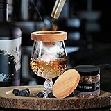 Wood Cocktail Smoker Kit for Drinks with Dome, 1 Set Retro Handmade Wood Whiskey Smoke Infusion...
