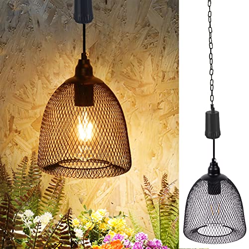 pearstar Hängelampe mit Batterie, outdoor Metall-Lampe hängend mit 6-Stunden-Timer, batteriebetriebene Pendelleuchte wasserdicht indoor Garten...
