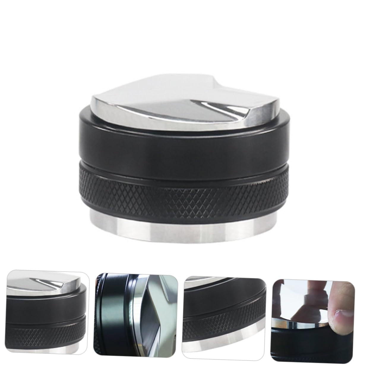 Tamper Caffè 58mm in Acciaio Inox e Lega di Alluminio Nero
