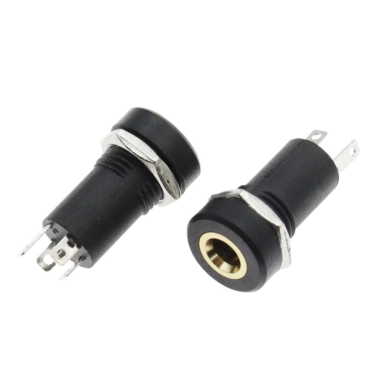Connecteur 3.5mm 4 pôles PJ-392A embase jack femelle à souder sur panneau noir, 100pcs