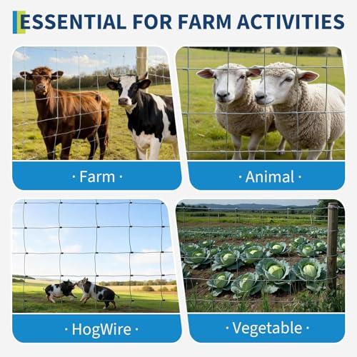 GarveeTech 5FT x 164FT Galvanized Field Fence Roll, Heavy Duty Woven Wire Livestock Fencing for Cattle, Goats & Deer, High Zinc Farm Barrier for Pasture, Yard & Ranch by GarveeTech - Image 5