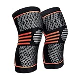 ZetHot Knee Compression Sleeve Support Brace（Pair） Knee Brace for Running, Jogging, Sports, Joint Pain Relief, Arthritis and Injury Recovery (M)