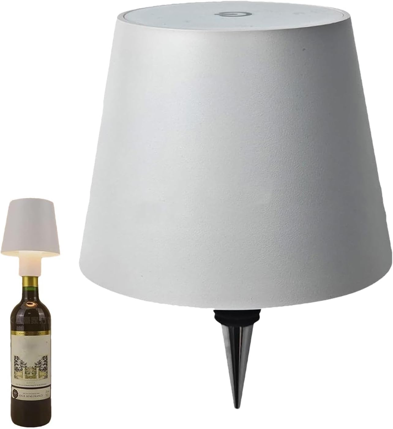 Qisino White Wireless Bottle Lamp, Wireless Bottle Lampshade, Led Bottle Lamp, Touch Dimmable Rgb Colours, Portable Bottle Light, For Restaurant & Bar&Room Decor (White)