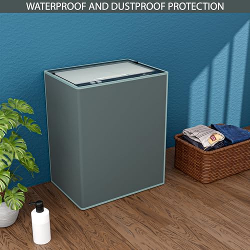 Image of Kuber Industries PVC Fully Automatic Top Load Washing Machine Cover (7 kg, 7.5 kg, 8 kg & 8.5 Kg) Waterproof and Dustproof Washing Machine Top Cover | Plain - Grey