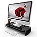 Eutuxia Slim Universal Monitor Laptop Multimedia Stand with Desk Organizer LED LCD - [Type C] (Black Plastic)
