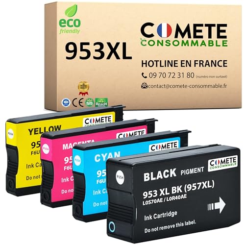Cartouches HP 953 XL COMETE pack de 4 encres noir et couleur pour Officejet Pro 8710 8715