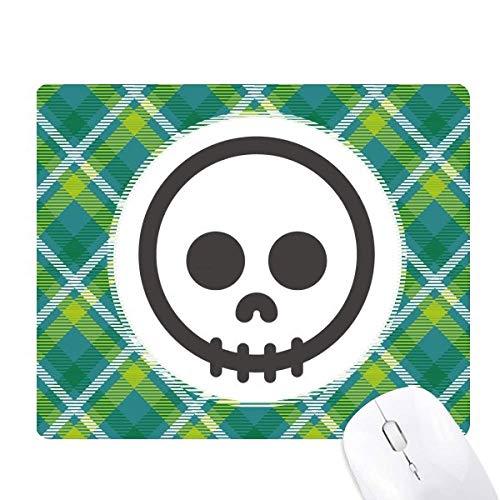 Tapis de souris pixel grille verte et smileys squelettes pour bureau gamer