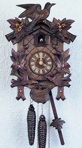 Schneider 12" Traditional Cuckoo Clock With Hand Painted Flowers #TOP8