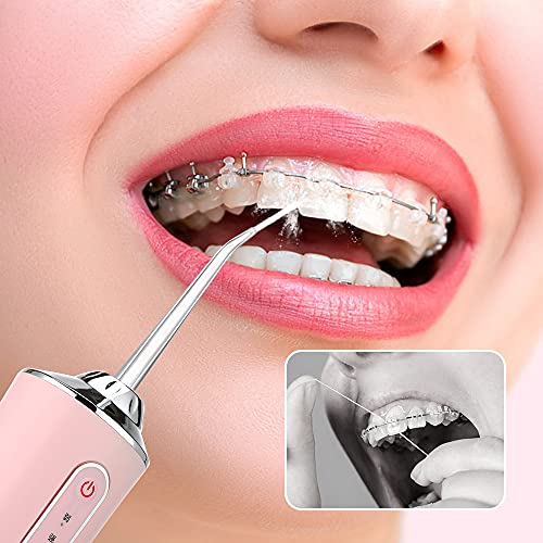 Hydropulseur oral portable blanc rechargeable USB jet d'eau 4 embouts