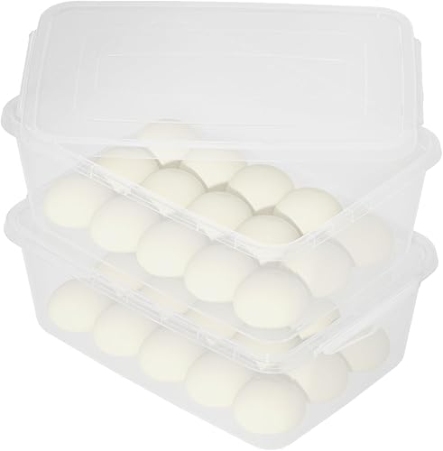 Miniatura 7 de Vababa Paquete de 2 cajas a prueba de masa de pizza de 16 L con tapa, recipiente transparente para almacenamiento de pizza de alimentos