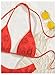 MakeMeChic Women's Polka Dots Triangle Thong Bikini Sets Floral Cute Bathing Suit Swimsuits Red a Medium