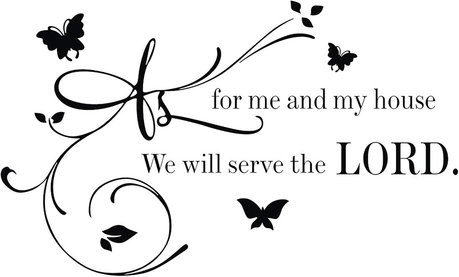 Wall Decals Quotes, As For Me And My house We Will Serve The Lord, Living Room Decor decorations, Bible Verse Inspirational Sayings, Family Inspirational Wall Stickers, Suitable for Entryway Baby