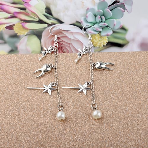 FAADBUK Tooth Fairy Dangle Earring First Lost Tooth Gift Kids Tooth Fairy Gift Tooth Fairy Jewelry4