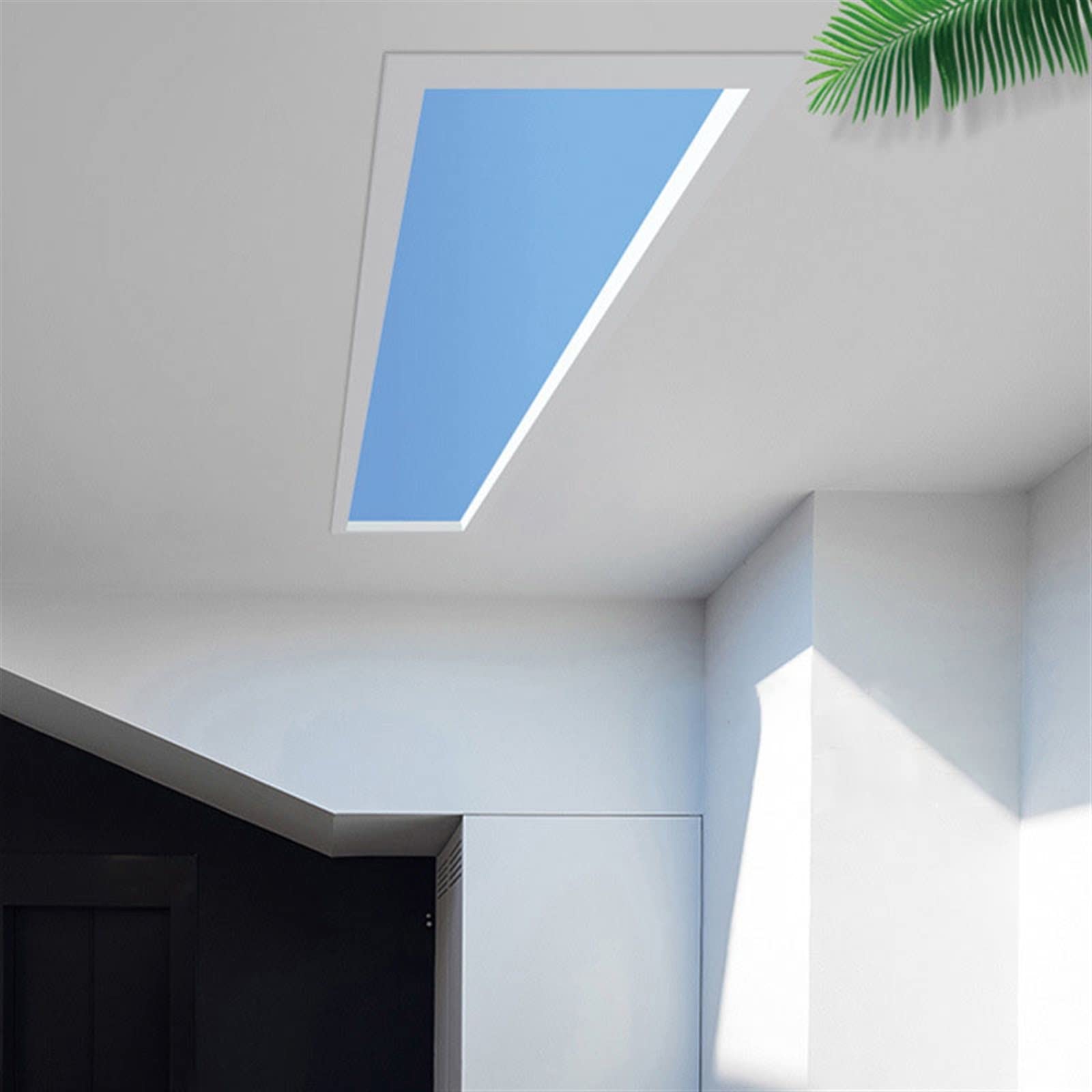 Lampada da Soffitto Smart Blue Skylight, Pannello Luminoso Artificiale per Cielo Limpido, Luce LED Blu Nel Cielo, per Soggiorno Nel Corridoio dei Servizi Igienici(Doodle Smart,E 300 * 600mm)