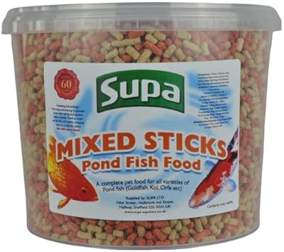 Supa Mixed Koi and Pond Sticks Fish Food, 3 Litre Bucket | Premium Quality Pond Fish Food Offering A Nutritionally Balanced Diet,