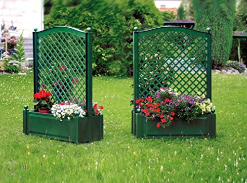 Preisvergleich Produktbild KHW Pflanzkasten groß mit ZentralSpalier 100 cm grün 2er Set