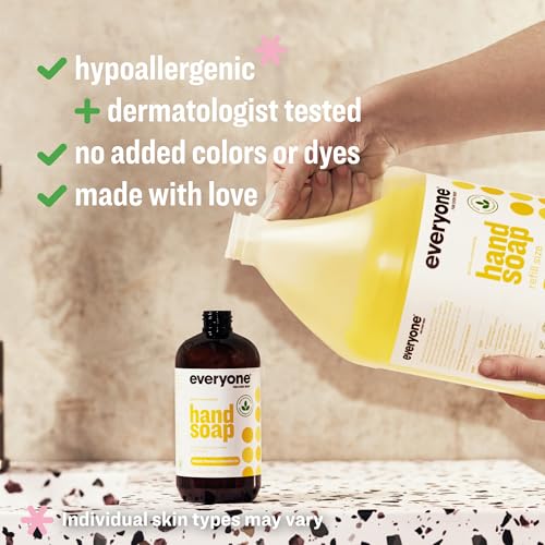 Image of Everyone Liquid Hand Soap Refill, 1 Gallon, Meyer Lemon and Mandarin, made with Essential Oils for Kitchen and Bathroom