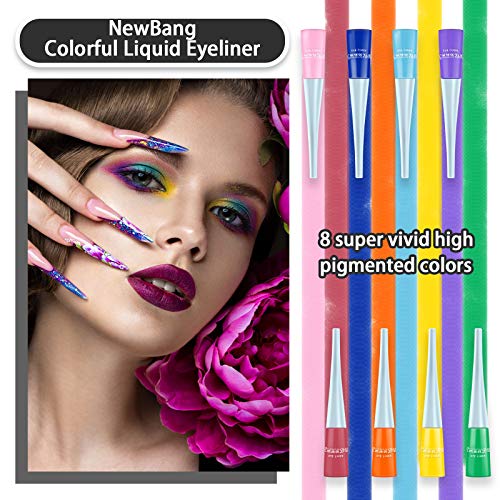 Matte Liquid Eyeliner, 8 Colors Set Long Lasting Makeup Waterproof High Pigmented Colorful Eye Liner Pen For Women Girls (8 Pcs) (8Pcs-A) #TOP6